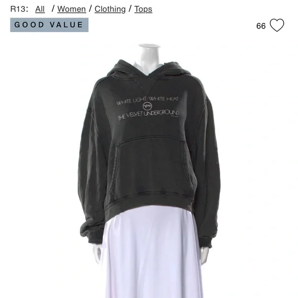 R13 Black Graphic Hoodie - Picture 1 of 8